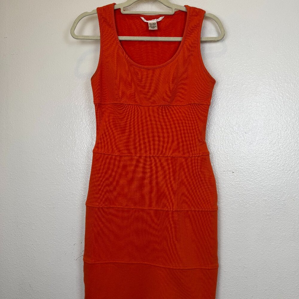 DVF Diane Von Furstenberg Rawini Dress Orange Tangerine Sleeveless Panel Size‎ 4